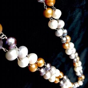Tri-colored Strand of Freshwater Pearls